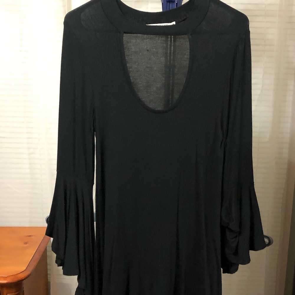 Black choker top with bell sleeves size small